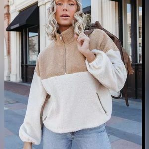 Pocketed Half Zip Pullover Sweater